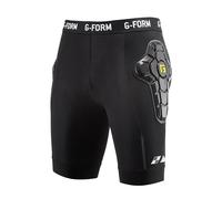 G-Form EX-1 Bike Short Liner - Padded Compression Shorts for Men - Protective Bike Shorts for BMX and Snowboarding - Black/Yellow, Adult Small