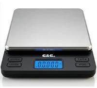 G&G G&G LSH Pocket Digital Scales 10 cm x 10 cm Extra-Wide Weighing Surface 2000 g/0.1 g/1000 g/0.05 g