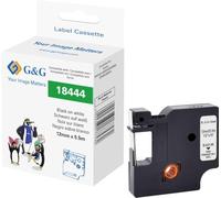 G&G Vinyl Labelling Tape Colour: White Writing Colour: Black 12mm 5.5m