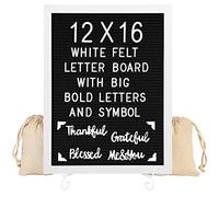 G GAMIT Letter Board Sign White Frame 12x16 - Felt Letter Board Baby Announcement Board with Big Letters,Large Letter board Sign board&Message Board with Stand and Canvas Bag.