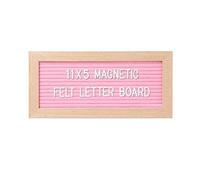 G GAMIT Small Magnetic Felt Letter Board 11x5Inch with Changeable Letters and Numbers, Message board Letter Sign Board in Wood Frame for Anoucement&Notification(Pink)