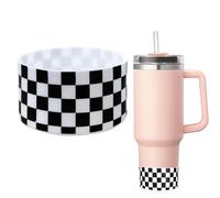 G GENLEAS 1 Pcs Checkered Pattern Protective Silicone Boot Cover 12oz-40oz for Stanley Tumbler, Hydro Flask, Owala, Yeti, Simple Modern, Iron Flask Tumbler Accessories, Stanley Quencher Accessories