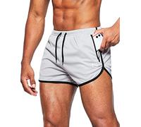 G Gradual Men's Running Shorts 3 Inch Quick Dry Gym Athletic Workout Short Shorts for Men with Liner and Zipper Pockets - grey - Small