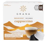 G Grana Coffee Capsules Cappuccino G Grana Compatible with Nescafé Dolce Gusto Machines, 64 Single-Serve Coffee Capsules - 100% Arabica, Ethical Single-Source Coffee