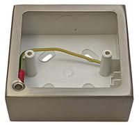 G&H 709SS 1 Gang Brushed Steel Surface Mounted Single 30mm Pattress Box