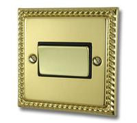 G&H Brassware MB369 Georgian Polished Brass Fan Isolator Switch - Metal Rocker and Black Inserts