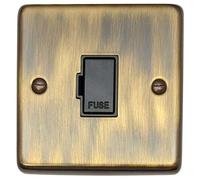 G&H CAB90B Standard Plate Antique Bronze 1 Gang Fused Spur 13A Unswitched