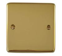 G&H CB31 Standard Plate Polished Brass 1 Gang Single Blank Plate