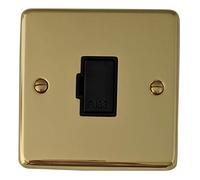 G&H CB90B Standard Plate Polished Brass 1 Gang Fused Spur 13A Unswitched