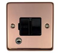 G&H CBC56B Standard Plate Bright Copper 1 Gang Fused Spur 13A Switched & Flex Outlet