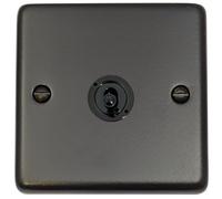 G&H CFB285 Standard Plate Matt Black 1 Gang Intermediate Toggle Light Switch