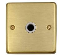 G&H CSB35W Standard Plate Satin Brushed Brass 1 Gang TV Coax Socket Point