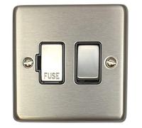 G&H CSS357 Standard Plate Brushed Steel 1 Gang Fused Spur 13A Switched