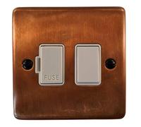 G&H CTC57W Standard Plate Tarnished Copper 1 Gang Fused Spur 13A Switched