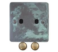 G&H CV12-PK-AB Standard Plate Verdigris 2 Gang Dimmer Plate Only inc Dimmer Knobs