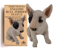 G&H Decor - 16cm White English Bull Terrier Statue - Hand Finished Outdoor Ornaments for the Garden with Intricate Detail Suitable for Indoor or Outdoor Use - Frost and Fade Resistant