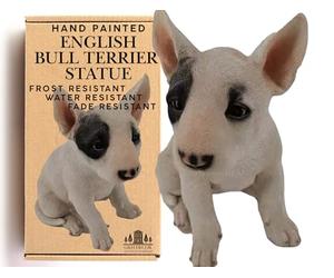 G&H Decor - 16cm White English Bull Terrier Statue - Hand Finished Outdoor Ornaments for the Garden with Intricate Detail Suitable for Indoor or Outdoor Use - Frost and Fade Resistant