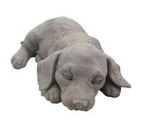 G&H Decor - 19cm Sleeping Dog Garden Ornament - Concrete Garden Ornaments - Hand Finished with Intricate Detail - Suitable for Indoor or Outdoor Use - Frost Resistant Sleeping Dogs Memorial Sculpture
