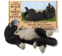G&H Decor - 38cm Black and White Cat Ornament - Hand Finished Cat Garden Ornaments Outdoor with Intricate Detail - Frost and Fade Resistant Cat Ornaments - Cat Statue Gifts for Cat Lovers