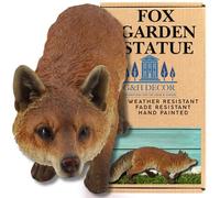 G&H Decor - Realistic Fox Woodland Polyresin Statue - Hand Painted Woodland Animals - Intricate Detail for Indoor or Outdoor Use - Weather Resistant Animal Lawn Garden Ornament - Fox Gifts (Sitting)