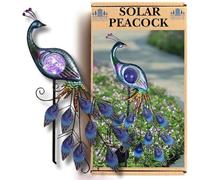 G&H Decor Solar Peacock Garden Ornament - 88cm Metal Sculpture Lamp - Bird Lighting Animal Solar Lights - Gifts for Women