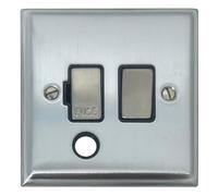 G&H DSC356 Deco Plate Satin Chrome 1 Gang Fused Spur 13A Switched & Flex Outlet