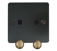 G&H FBB12-PK-AB Flat Plate Black Bronze 2 Gang Dimmer Plate Only inc Dimmer Knobs