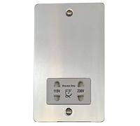 G&H FC30W Flat Plate Polished Chrome Dual Voltage Shaver Socket 115-230V