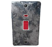 G&H FR28W Flat Plate Rustic 45 Amp DP Cooker Switch & Neon Vertical Plate