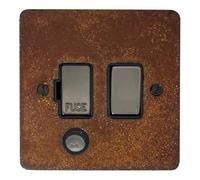 G&H FRT356 Flat Plate Rust 1 Gang Fused Spur 13A Switched & Flex Outlet