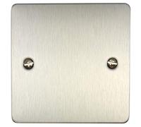 G&H FSS31 Flat Plate Brushed Steel 1 Gang Single Blank Plate