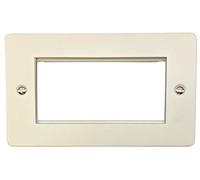 G&H FW164 Flat Plate Matt White 2 Gang 4 Euro Module Plate