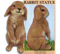 G&H Garden Statue Outdoor - Rabbit Lawn Statue Hand Finished Sculpture Figurine - Weather Resistant Detailed Garden Ornament Suitable for Indoor or Outdoor Use - Bunny Patio Gift (Brown)