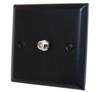 G&H SFB37 Spectrum Plate Matt Black 1 Gang Single Satellite Point Socket