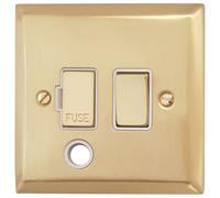 G&H SSB256 Spectrum Plate Satin Brushed Brass 1 Gang Fused Spur 13A Switched & Flex Outlet