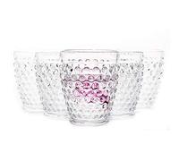 G Hobnail Drinking Glasses Old Fashioned Tumbler 10 oz 6 Set Premium Vintage Glassware Cup For Refreshments Soda Juice Whiskey Water Dinner Parties Bars Restaurants Clear