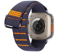 G-Hook Strap Compatible with Apple 49mm 38mm 40mm 41mm 42 44 45 46mm Adjustable Stretcy Nylon Band for iWatch Series 11 10 9 8 7 6 5 SE Ultra (Dk.Grey Orange, Wrist L /38, 40, 41mm(42mm Series 10,11))