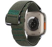 G-Hook Strap Compatible with Apple 49mm 38mm 40mm 41mm 42 44 45 46mm Adjustable Stretcy Nylon Band for iWatch Series 11 10 9 8 7 6 5 SE Ultra (Army Green, Wrist L /44, 45, 46, 49mm)