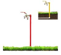 g Hose Bib, Ground-Mounted Water Tap, 24-Inch Red Water Spigot for Garden, Anti-Freeze Design, Outdoor Water Faucet