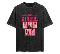 G I-DLE I Feel SHUHUA Unisex T-Shirt Printed Tee Graphic Top Men Black Shirt L
