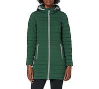 G.I.G.A. DX Bacarya Women's Quilted Jacket with Hood/Long/Transitional Coat in Down Look, womens, Casual functional parka in down look with zip-off hood, 34275-000, bottle green, 50 (EU)