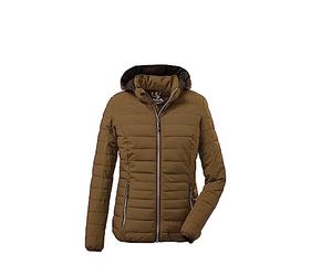 G.I.G.A. DX Uyaka 28041-000 Women's Quilted Casual Functional Jacket in Down Look with Zip-Off Hood Light Brown Size 10