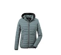 G.I.G.A. DX Women's Uyaka Quilted Jacket, Casual Functional Jacket in Down Look with Zip-Off Hood, Aqua-Dark, 40 EU