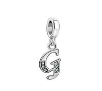 G Initial Letter Name Crystal Charm Compatible with Pandora Charms Bracelets Women Niece Wife Jewellery Family Anniversary