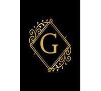 G: Initial Notebook Floral Gold Monogram Letter G Personalized Notebook 6 x 9 Inches College Ruled Medium Lined Journal & Diary Composition Notebook for Girls and Women