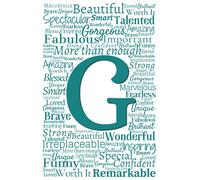 G: Inspirational Monogram Notebook (Teal Initial Word Art Notebooks)