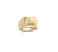 (G) Jewelco London Kids Solid 9ct Yellow Gold Egyptian Pyramid 10mm Signet Pinky Ring - JBR035
