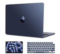 G JGOO Compatible with MacBook Air 13 inch Case 2025 2024 2023 2022 M4 A3240 M3 A3113 M2 A2681, 100% Match Official Midnight, Ultra Thin Matte Protective Hard Shell for MacBook Air 13.6 inch Case