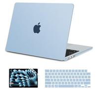 G JGOO Compatible with MacBook Air 15 inch Case M4 2025 2024 2023 M4 A3241 M3 A3114 M2 A2941, 100% Match Official Color, Ultra Thin Matte Plactic Hard Case +Keyboard Cover +Screen Protector, Sky Blue