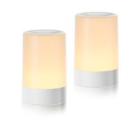 G Keni 2 Packs Night Light for Nursery, Touch Control Dimmable Bedside Lamp | Warm Light, Memory Function, USB Rechargeable, Portable Handle for Breastfeeding, Nappy Changes, Sleep Aid, White